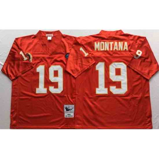 Mitchell And Ness Chiefs #19 joe montana red Throwback Stitched NFL Jersey
